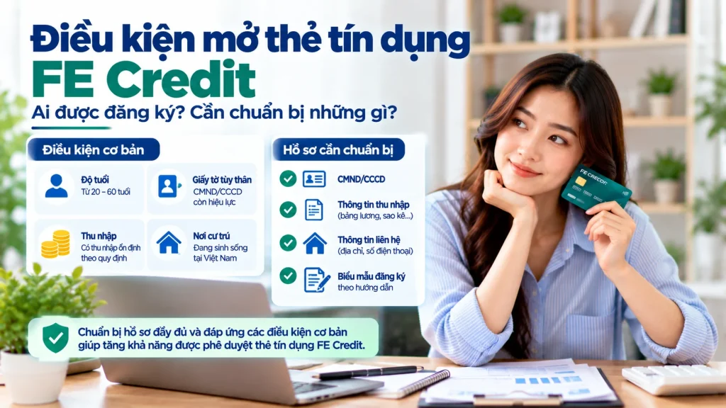 Điều kiện mở thẻ tín dụng FE Credit: cần chuẩn bị gì?