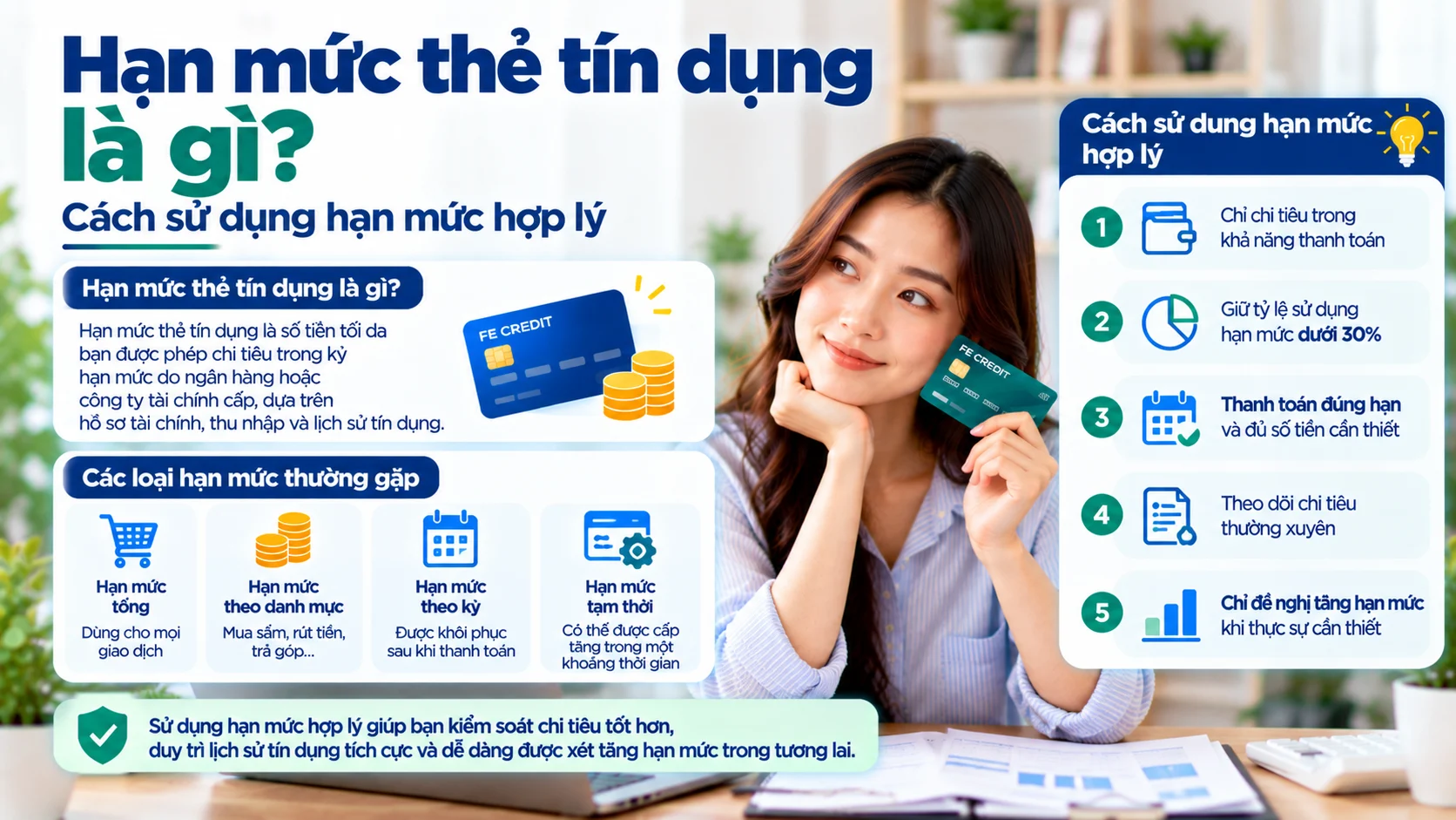 Hạn mức thẻ tín dụng là gì? Cách sử dụng hạn mức hợp lý