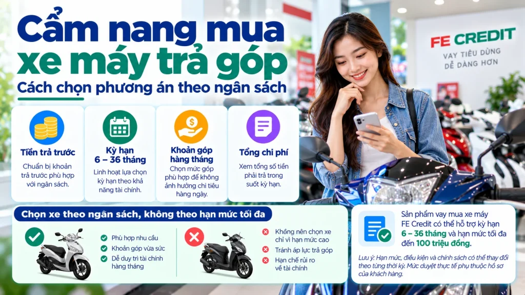 Cẩm nang mua xe máy trả góp: cách chọn phương án theo ngân sách
