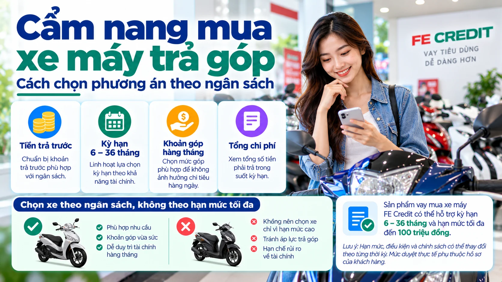 Cẩm nang mua xe máy trả góp: cách chọn phương án theo ngân sách