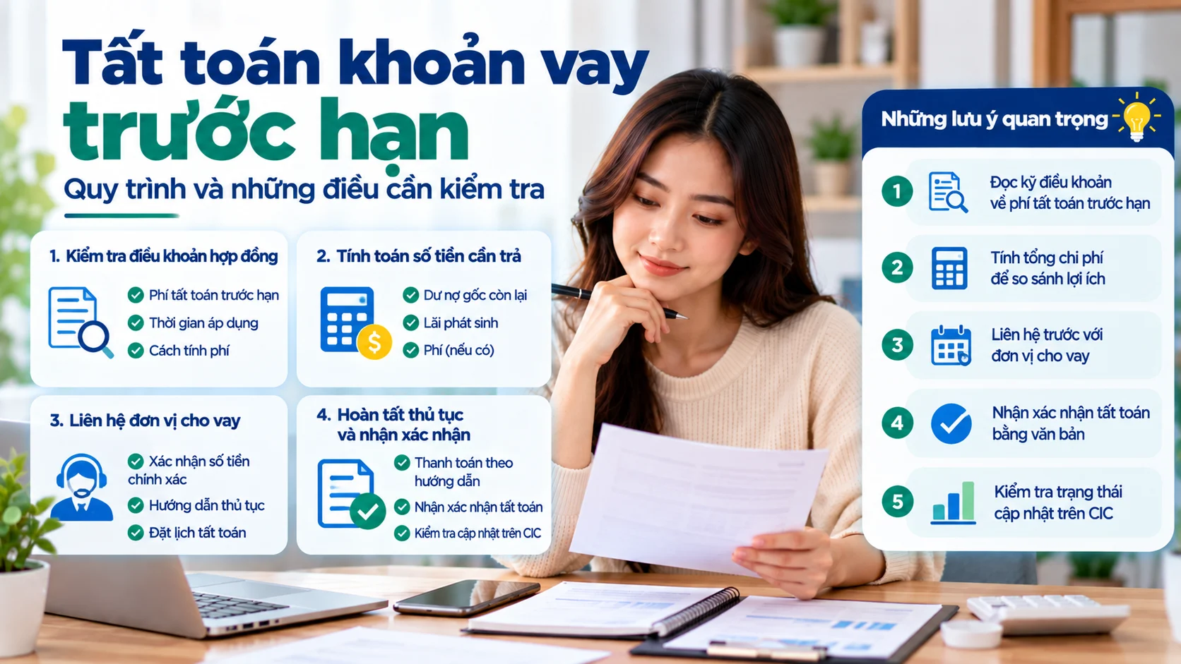 Tất toán khoản vay trước hạn: quy trình và các bước cần kiểm tra