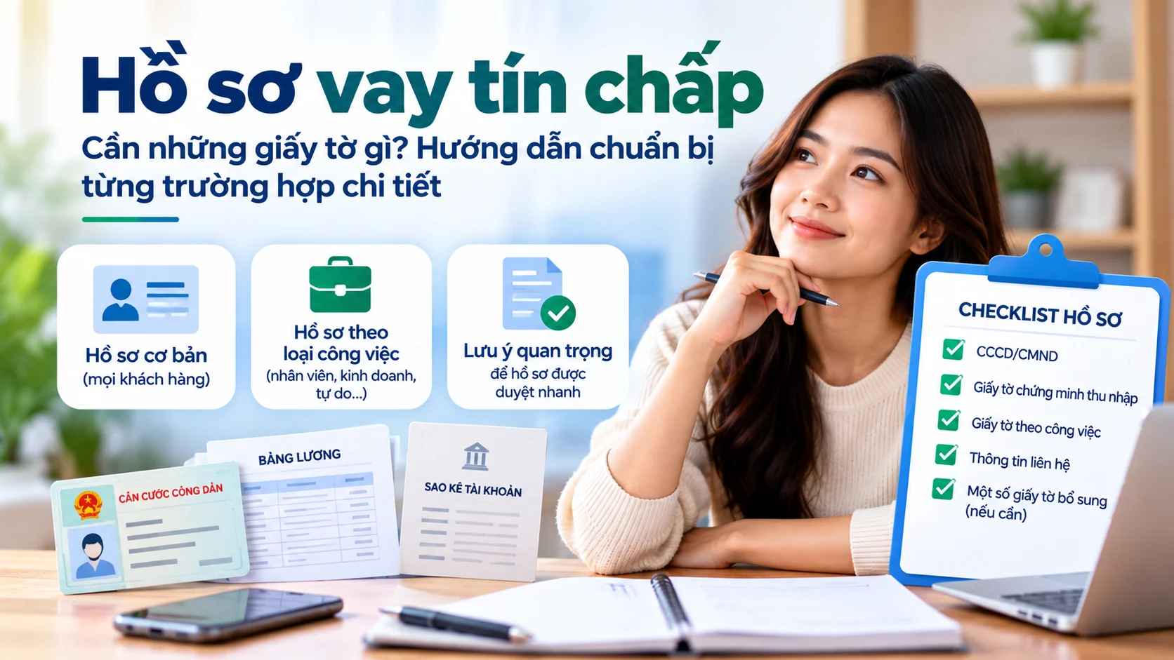 Vay tín chấp cần giấy tờ gì? Checklist hồ sơ trước khi đăng ký